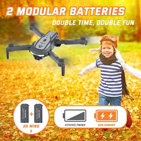 Drone with Camera for Kids Adults, Mini Foldable FPV Drones Remote Control Helicopter, RC Quadcopter with 1080P Live Video Camera, Gestures Selfie, One Key Start,2 Batteries, Toys/Gifts for Boys Girls in Saudi Arabia