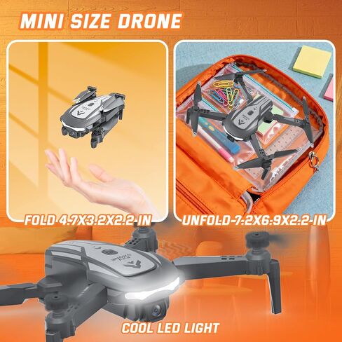 Drone with Camera for Kids Adults, Mini Foldable FPV Drones Remote Control Helicopter, RC Quadcopter with 1080P Live Video Camera, Gestures Selfie, One Key Start,2 Batteries, Toys/Gifts for Boys Girls in Saudi Arabia