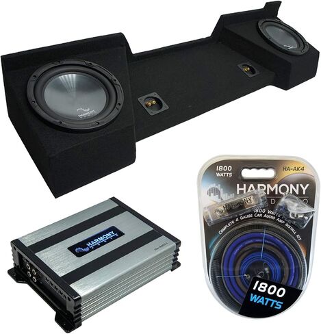 مجموعة مضخم الصوت Harmony Audio R124 مقاس 12 بوصة HA-A400.1 Amp، ASC Sub Box متوافق مع شاحنة الكابينة الممتدة GMC Sierra 2007-2013 in Kuwait