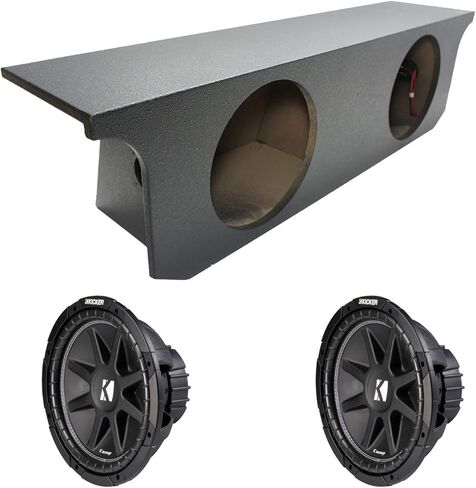 متوافق مع 2007-2018 Jeep Wrangler JK Unlimited Kicker Comp C12 Dual 12 بوصة غلاف صندوق فرعي مطلي بالرينو - نهائي 2 أوم in Kuwait
