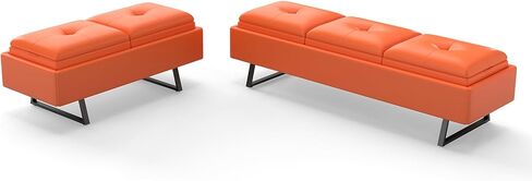 كراسي غرفة الانتظار من الجلد من MOTION - مقعد استقبال للضيوف بمقعدين مع وسادة، مقاعد منجدة في غرفة الانتظار، كراسي ردهة أثاث المكاتب للصالون والمتجر، أسود in Kuwait