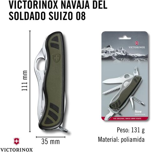 Victorinox Swiss Soldier Knife 08 10 Functions, Olive/Black in Saudi Arabia