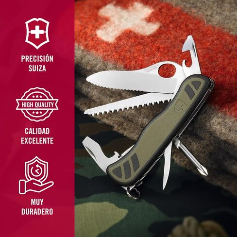Victorinox Swiss Soldier Knife 08 10 Functions, Olive/Black in Saudi Arabia