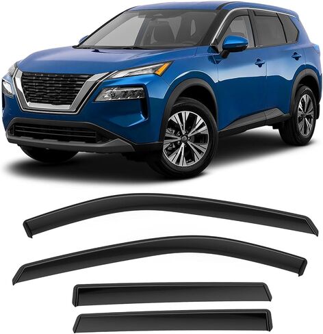 in-Channel Rain Guards Compatible with RAM 1500 2019-2025, Durable Side Windows Wind Deflectors 2019 2020 2021 2022 2023 2024 2025 RAM Rain Guard Black 4 PCS in Saudi Arabia