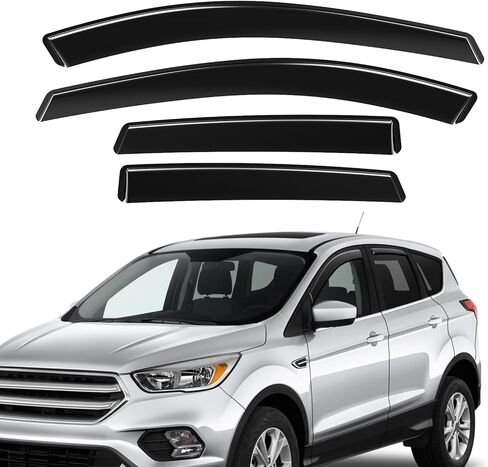 in-Channel Rain Guards Compatible with RAM 1500 2019-2025, Durable Side Windows Wind Deflectors 2019 2020 2021 2022 2023 2024 2025 RAM Rain Guard Black 4 PCS in Saudi Arabia