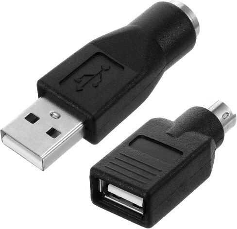 محول USB إلى PS2، قطعتان USB أنثى إلى PS/2 ذكر محول أسود ذكر إلى أنثى محول لوحة المفاتيح PS-2 جاك إلى قابس USBA للماوس ولوحة المفاتيح، استبدال محولات لوحات المفاتيح PS/2 in Kuwait