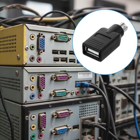 محول USB إلى PS2، قطعتان USB أنثى إلى PS/2 ذكر محول أسود ذكر إلى أنثى محول لوحة المفاتيح PS-2 جاك إلى قابس USBA للماوس ولوحة المفاتيح، استبدال محولات لوحات المفاتيح PS/2 in Kuwait