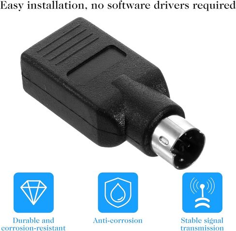 محول USB إلى PS2، قطعتان USB أنثى إلى PS/2 ذكر محول أسود ذكر إلى أنثى محول لوحة المفاتيح PS-2 جاك إلى قابس USBA للماوس ولوحة المفاتيح، استبدال محولات لوحات المفاتيح PS/2 in Kuwait