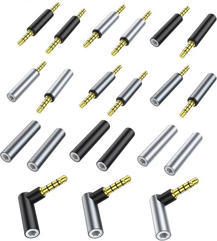 Portable 3.5mm to 3.5mm Coupler Male Female Stereo AUX Adapter Gold Plated Gender Changer Converter Adapter in Saudi Arabia
