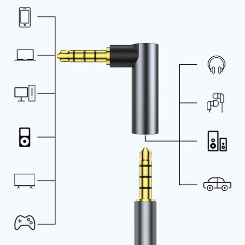 Portable 3.5mm to 3.5mm Coupler Male Female Stereo AUX Adapter Gold Plated Gender Changer Converter Adapter in Saudi Arabia