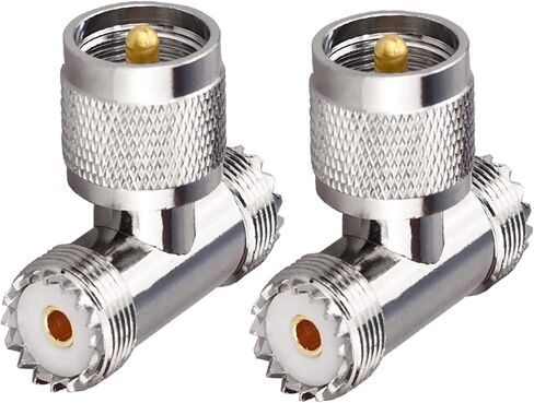 TUOLNK Triple Tee UHF Connector-Female to Dual UHF Female 3 Way Splitter Coax Adapter PL259 SO239 T Shape Adapter for Ham Radio CB Antenna 2pcs in Saudi Arabia