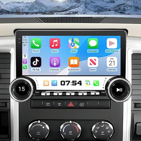 ستيريو راديو السيارة لدودج رام 1500 2500 3500 2013-2018، شاشة لمس 10.88 بوصة لاسلكية Carplay Android Auto Headunit تمت ترقيتها مع 4+64G ROM Bluetooth 5.4 GPS Navi FM SWC DSP حامل هاتف الكاميرا in Kuwait