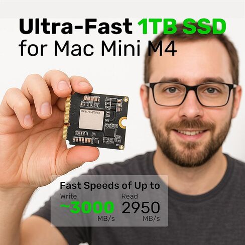 SlimQ 1 تيرابايت SSD لجهاز Mac mini M4 - مجموعة ترقية متوافقة مع محرك استبدال Macmini الداخلي M.2 SSD، ترقية تخزين عالية السرعة 1 تيرابايت in Saudi Arabia