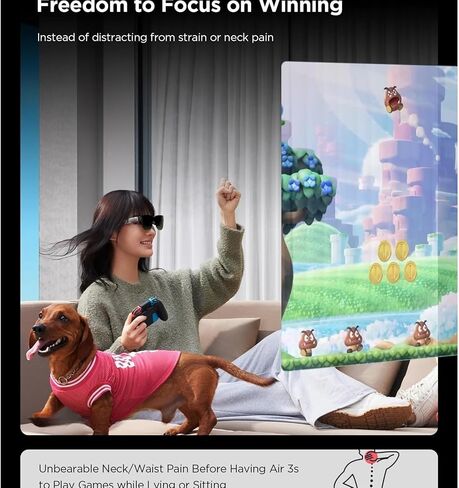 متوافق مع RayNeo Air 3S AR Glasses Micro OLED Screen Display 3D HD Private Cinema Pocket TV للهاتف المحمول وآلة ألعاب الكمبيوتر (قياسي) in Kuwait