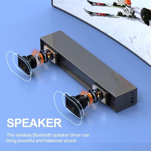 شريط صوت بقدرة 120 واط، نظام صوت محيطي 2.1 قناة للتلفزيون، مكبر صوت مع مضخم صوت للمسرح المنزلي، شريط صوت للتلفزيون الذكي مع مكبري صوت متوسطي التردد العالي، تلفزيون/ألعاب/أجهزة عرض، يمكن تثبيته على الحائط in Kuwait