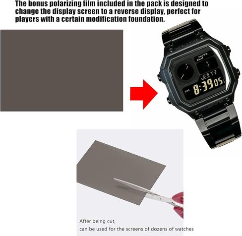 ملصق تعديل شاشة ساعة متدرجة لـ Casio AE-1200، 45 حزمة مرشح مسبق القطع، 15 نوعًا من المرشحات الملونة عالية الشفافية، ورقة واحدة مستقطبة إضافية in Saudi Arabia