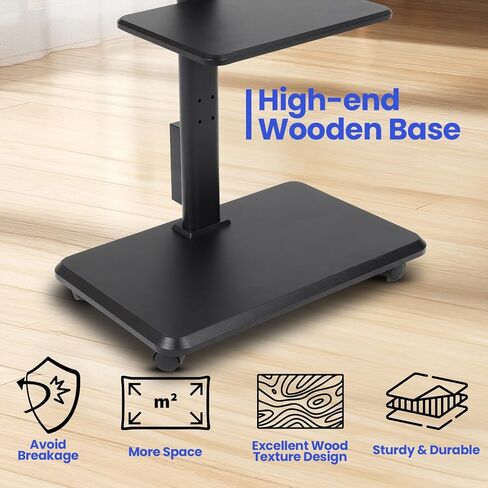FAHKNS Mobile TV Cart - Rolling TV Cart with Power Outlet，Mobile TV Stand for 32-70 inch TVs up to 88 lbs, Height Adjustable Portable TV Stand on Wheels in Saudi Arabia