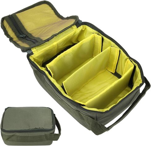 Fishing Reel Gear Storage Bag Organizer Portable Bait Tackle Wallet Zipper Case 4-Layer Green Army in Saudi Arabia