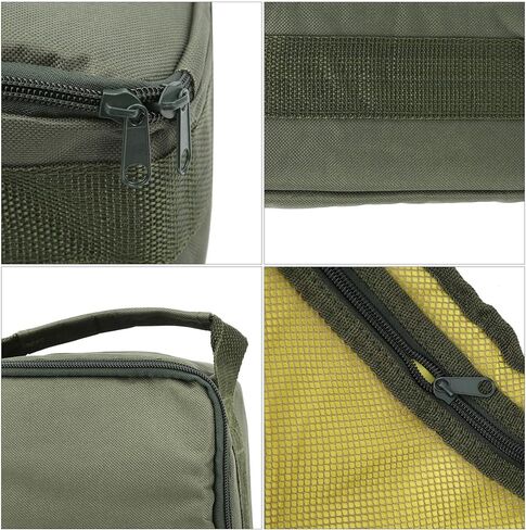 Fishing Reel Gear Storage Bag Organizer Portable Bait Tackle Wallet Zipper Case 4-Layer Green Army in Saudi Arabia