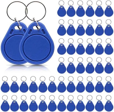 10PCS 13.56MHz RFID TT Lock Key Fob Proximity IC Card ISO14443A Token Tag for Electronic Smart Door Lock, Compatible with Classic 1K Card M1, Read Only (Blue) in Kuwait