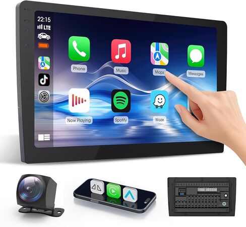 9 inch Double Din Car Stereo Radio Support Apple Carplay and Android Auto,Car Radio with Rear Camera,HD Touch Screen,Support Voice Assistant,G0ogle,AUX,FM/AM,GPS,Mirror Link(4+64G) in Saudi Arabia