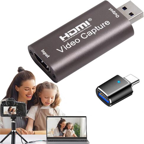 بطاقة التقاط HDMI إلى USB بدقة 4K، جهاز بطاقة التقاط الفيديو، مسجل فيديو عالي الدقة 1080 بكسل، بطاقة التقاط الألعاب للبث والتسجيل والألعاب والبث والتدريس وPS3/4 وXbox ومتوافق مع Twitch، (رمادي فضي) in Kuwait