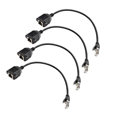 4 قطع 1ft RJ45 M/F كابل تمديد LAN، أسود، 30 سم، محمي، تركيب من النوع اللولبي، تصميم مرن وخالي من التشابك in Kuwait