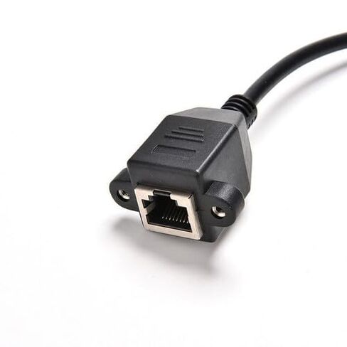 4 قطع 1ft RJ45 M/F كابل تمديد LAN، أسود، 30 سم، محمي، تركيب من النوع اللولبي، تصميم مرن وخالي من التشابك in Kuwait