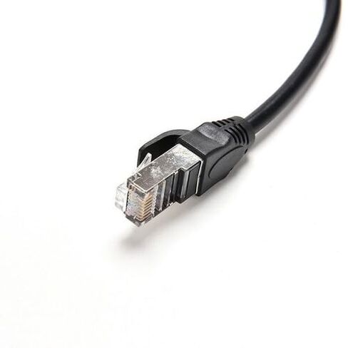 4 قطع 1ft RJ45 M/F كابل تمديد LAN، أسود، 30 سم، محمي، تركيب من النوع اللولبي، تصميم مرن وخالي من التشابك in Kuwait