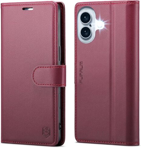 حافظة محفظة لهاتف iPhone 16 Pro Max، حامل بطاقات الائتمان RFID، غطاء واقٍ مضاد للصدمات من جلد البولي يوريثان لهاتف Apple 16 pro Max (أرجواني، لهاتف iPhone 16 Pro Max - 6.9 بوصة) in Saudi Arabia