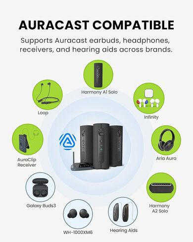 Avantree Harmony A1 - مكبر صوت Auracast لاسلكي متعدد الغرف بتغطية 100 متر، 3 صوت ستيريو EQ، نظام قابل للتوسيع، إعداد سهل، مدخل Bluetooth/Opt/AUX للموسيقى والحفلات والتجمعات المنزلية in Kuwait