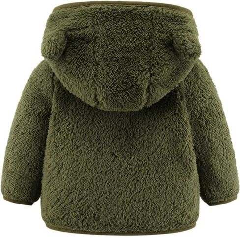 Unisex Baby Fleece Jacket Winter Sherpa Lined Hoodie For Girls Boys Cute Bear Ear Baby Outerwear 1-7T in Saudi Arabia