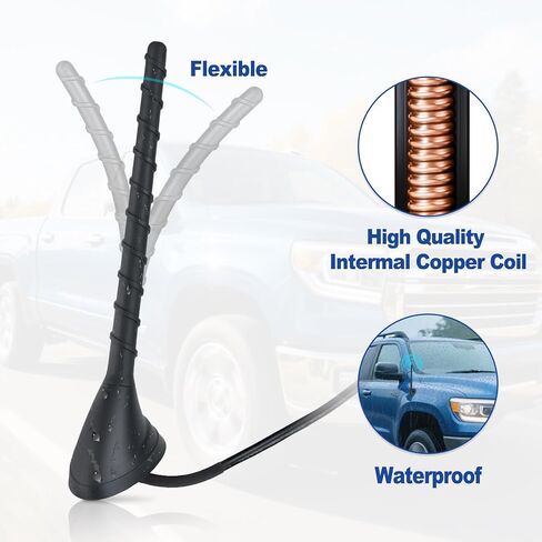 Superbat Universal Car Radio Antenna Roof Mount FM AM Stereo Antenna Replacement Aerial for Vehicle Truck SUV Marine Boat Radio Stereo Head Unit Receiver in Saudi Arabia