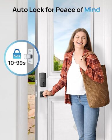 Smart Fingerprint Door Lock Set with APP Control – Keyless Entry, Auto Lock, Electronic Keypad & 2 Lever Handles for Home, Apartment, or Office in Saudi Arabia
