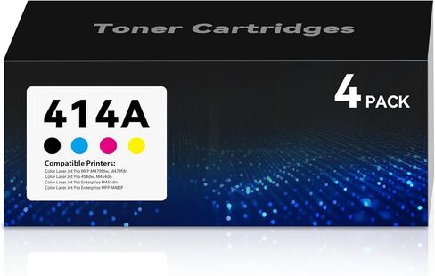 خراطيش حبر 414X ملونة Laser Jet Pro MFP M479fdw M454dw متوافقة مع خرطوشة الحبر HP 414A 414X تعمل لطابعة Pro M479fdw M454dw M479fdn M454dn Enterprise M480f M455dn 4 عبوات (1BK+1C+1M+1Y) in Kuwait