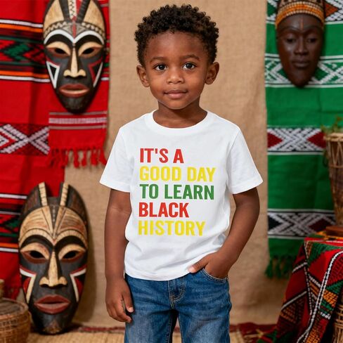 CM C&M WODRO Toddler Boy Girl Black History Month Shirt It's A Good Day to Learn Black History T-Shirt Kid Juneteenth Tee Top in Saudi Arabia