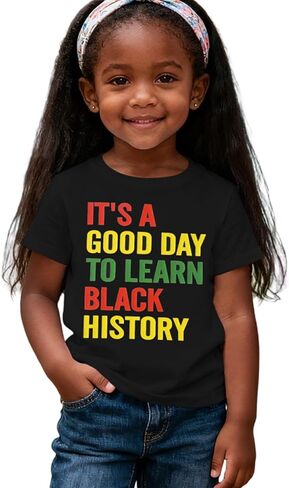 CM C&M WODRO Toddler Boy Girl Black History Month Shirt It's A Good Day to Learn Black History T-Shirt Kid Juneteenth Tee Top in Saudi Arabia