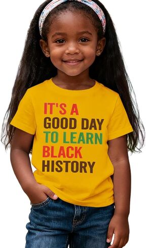 CM C&M WODRO Toddler Boy Girl Black History Month Shirt It's A Good Day to Learn Black History T-Shirt Kid Juneteenth Tee Top in Saudi Arabia