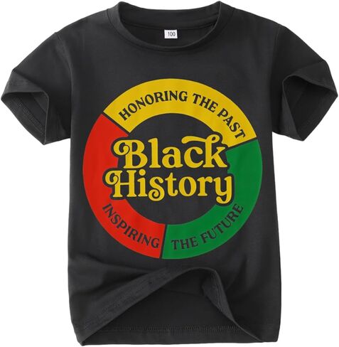 Toddler Baby Boys Girls Black History Shirt Short Sleeve Black History Month T-Shirts for Kids Pride African Tees in Saudi Arabia