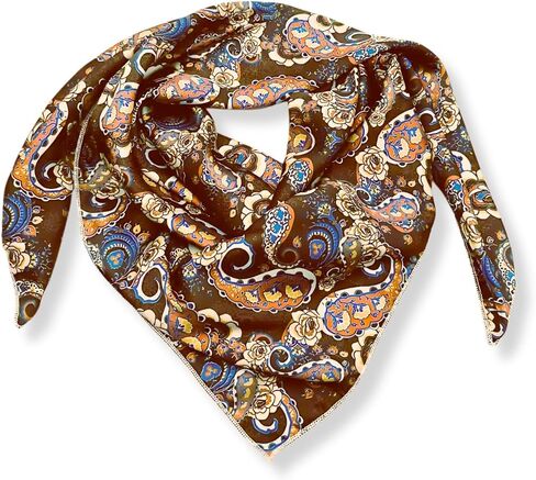Wild Rag Silk Scarf 36'', Western Cowboy Bandana Square Silky Wild Rags Black & Red Classic Paisley Tribal Scarves for Men & Women in Saudi Arabia