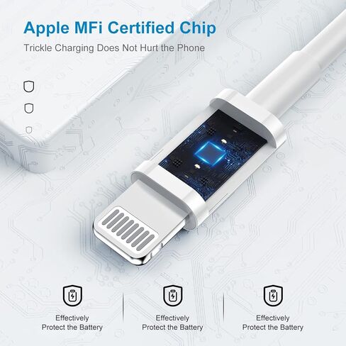 iPhone Charger Fast Charging 6ft, Type C Charger Block and Long USB C to Lightning Cable Cord, USBC Wall Plug Power Adapter Cube for Apple iPhone 14 Pro Max/14 Plus/14/13/12 Mini/11/XS Max/XR/iPad Air in Saudi Arabia