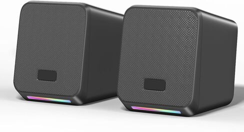 مكبرات صوت الكمبيوتر، مع 7 مصابيح RGB ملونة، ومقبس سماعة الرأس، وصوت جهير محسّن وتحكم في مستوى الصوت، ومكبرات صوت للكمبيوتر الشخصي، ومكبرات صوت للألعاب تعمل بمنفذ USB لشاشة الكمبيوتر المحمول، والكمبيوتر اللوحي، والهاتف in Saudi Arabia