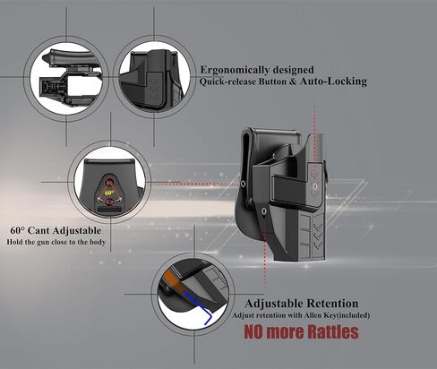 G43X MOS الحافظة لغلوك 43X MOS، غلوك 48 MOS، غلوك 43X، غلوك 43، غلوك 48، حزام الخصر الخارجي G43 الحافظة، حافظات بندقية تكتيكية OWB قابلة للتعديل، إطلاق سريع - اليد اليمنى in Kuwait