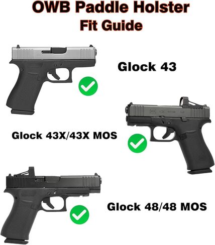 G43X MOS الحافظة لغلوك 43X MOS، غلوك 48 MOS، غلوك 43X، غلوك 43، غلوك 48، حزام الخصر الخارجي G43 الحافظة، حافظات بندقية تكتيكية OWB قابلة للتعديل، إطلاق سريع - اليد اليمنى in Kuwait