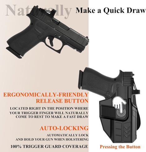 G43X MOS Holster for Glock 43X MOS, Glock 48 MOS, Glock 43X, Glock 43, Glock 48, Outside Waistband G43 Holster, Adjustable OWB Tactical Gun Holsters, Quick Release - Right Handed in Saudi Arabia