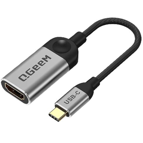 QGeeM USB C to HDMI Adapter 4K Cable, USB Type-C to HDMI Adapter [Thunderbolt 3/4 Compatible] for Laptop MacBook Pro/Air, iPhone15 16 Pro/max,GalaxyS8-S23,XPS,Pixelbook,Thinkpad,Surface,Ipad Pro etc. in Kuwait