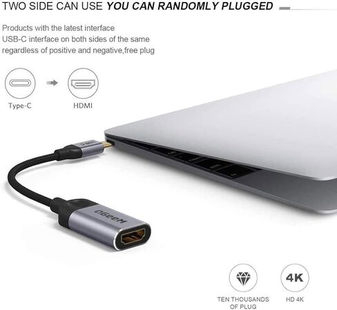 QGeeM USB C to HDMI Adapter 4K Cable, USB Type-C to HDMI Adapter [Thunderbolt 3/4 Compatible] for Laptop MacBook Pro/Air, iPhone15 16 Pro/max,GalaxyS8-S23,XPS,Pixelbook,Thinkpad,Surface,Ipad Pro etc. in Kuwait
