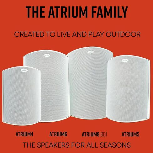 Polk Audio Atrium 6 Outdoor Speakers with Bass Reflex Enclosure (Pair, White) - All-Weather Durability | Broad Sound Coverage | Speed-Lock Mounting System (Renewed) in Saudi Arabia