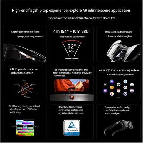 نظارات Air 2 Ultra Smart AR 6 DoF 52° Fov 4K 3D HD 385 بوصة عرض شاشة عملاقة نظارات Nreal Air2 Ultra الذكية (Air2 Ultra Beam Pro2) in Saudi Arabia
