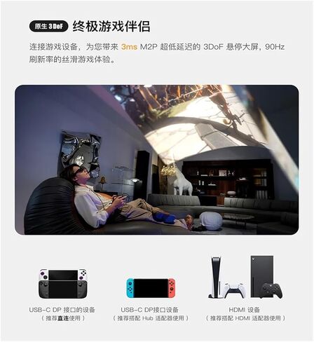 نظارات الواقع المعزز الذكية الأصلية 3DoF Hover، حساب المساحة المطور ذاتيًا، شريحة X1، 50 درجة كبيرة in Kuwait
